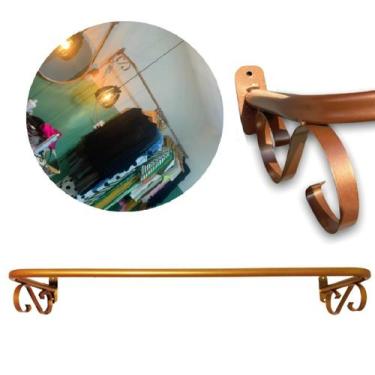Imagem de Arara para Roupa de Parede Rose Gold 80cm!! - VFUTILIDADES, ROSE GOLD 