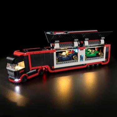 Imagem de BrickSoul City F1 Truck with RB20 & AMR24 F1 Car Leg0 Light Kit, Led Light Kit for Leg0 60445, Light Up Your Leg0s - NO Leg0 Blocks Set