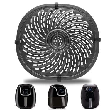 Imagem de Air Fryer Grill Pan for PowerXL Vortex 7 QT Air Fryer, Oval Nonstick 10.3''*9.5'' Air Fryer Accessories Replacement Parts Rack Tray Basket Grill Plate Crisper Plate with Rubber Bumpers,Dishwasher Safe