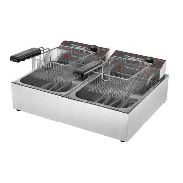 Imagem de Fritador Fritadeira Tacho Fritura 2 Cuba Elétrico Monofásico 6l Frce6 Metalcubas 220v 220v