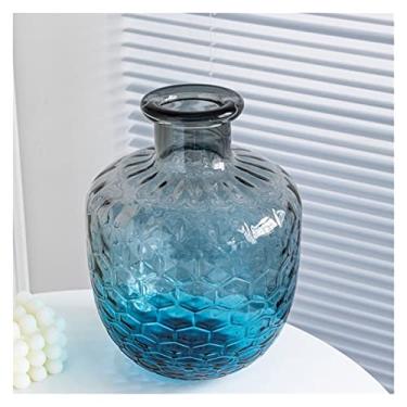 Imagem de Vaso Decoração de vaso de vidro vitrificado de luxo com luz nórdica, mesa de sala de estar, arranjo de flores, vasos de flores com pingente hidropônico Vaso de flores(Grande)