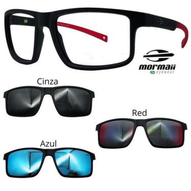 Imagem de Oculos Mormaii Swap 5 6127 A85 Preto Red Com 3 Clipons, Cinza, Azul, R