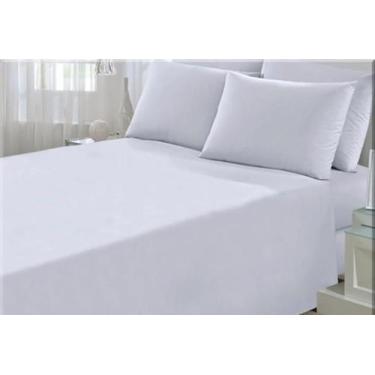 Imagem de Jogo de cama esmeralda 60 algodão 40 poliester - queen - branco - 4 pe