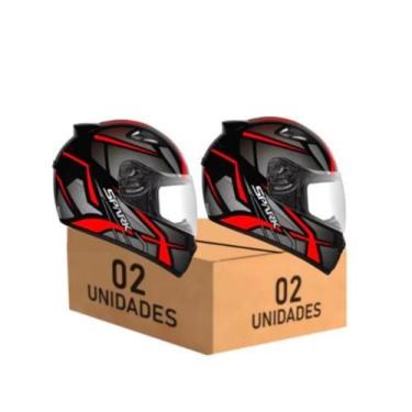 Imagem de Kit 2 Capacetes Ebf Spark Spider Vermelho Moto Fechado Masculino Femin
