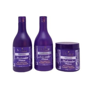 Imagem de Kit Matizador Platinum Maycrene 3x500(Shampoo + Condicionador + Máscar