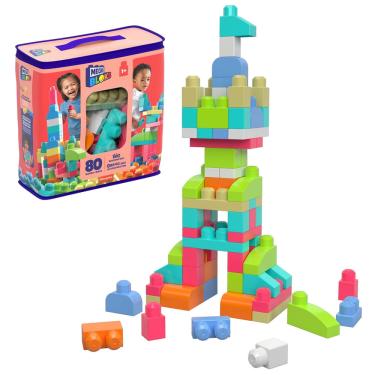 Imagem de Blocos de construção de brinquedo mega bloks First Builders com 80 peças