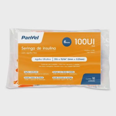Imagem de Seringa para insulina 100UI 0,25MM panvel 10 unidades