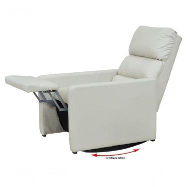 Imagem de Poltrona Reclinável c/ Balanço Fiesta - Bege Corino