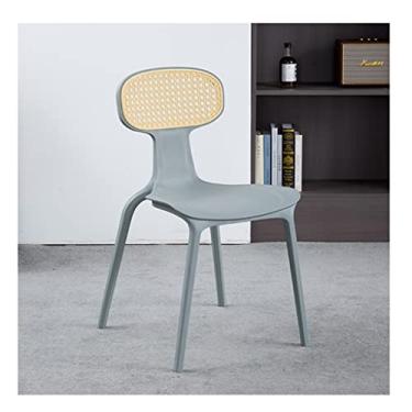 Imagem de UYKUM Cadeiras de jantar, minimalista, plástico, móvel, espreguiçadeira, nórdica, sala de estar, encosto, design de vime, cadeira de família