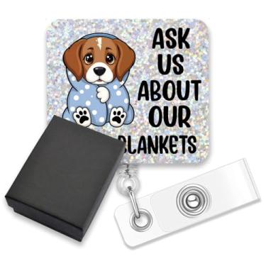 Imagem de AGMDESIGN Pergunte-nos sobre nossos cobertores quentes, carretel de crachá engraçado, clipe de jacaré retrátil, crachás de ressonância magnética, carretéis de crachá médico, suporte de identificação