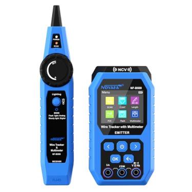 Imagem de SZITW Testador de cabo de rede Rastreador de fio com multímetro Porta de testador de cabo Ethernet piscando NCV Anti-queimadura AC DC Voltímetro Testador POE Sonda de sensor de sinal anti-bloqueio