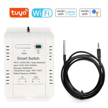 Imagem de SZITW WiFi Interruptor de disjuntor de energia igente APP para celular com medição de temperatura em tempo real e função de estatísticas de energia dia mês ano