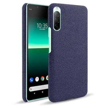 Imagem de Capa para Sony Xperia 10 II,Capa desenhada em lona,Case Protetora Ultrafina com Empunhadura Macia,Design em Tecido Antichoque e Antiarranhões-Blue
