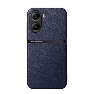 Imagem de Kepuch Capa para Redmi Turbo 4/Xiaomi Poco X7 Pro - Litchi Grano Case Placa de Metal Embutida - Azul