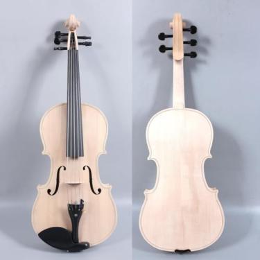 Imagem de Viola Inacabada De 5 Cordas 4/4 Tamanho Acessórios De Ébano Maple Abeto De Madeira Artesanal Viola Para Diy, 5String