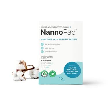 Imagem de NannoPad Pacote com vários enchimentos e calcinhas – Feito com algodão orgânico certificado – Regular, Super e Pantyliners para proteção total – Minimiza odores (36 unidades (pacote com 1)) Nannocare