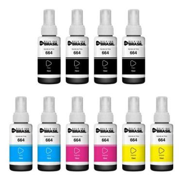 Imagem de KIT 10 tintas T664 compatível epson para impressora L495, L396, L656 -