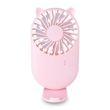 Imagem de Mini Ventilador Portátil Recarregável Rosa Maquiagem Cílios - Arte Sed