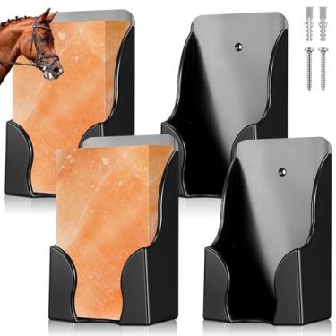 Imagem de Yousoontic 2 peças de suporte de bloco de sal mineral de 1,8 kg, pequeno suporte de bloco de sal de plástico, suprimentos de alimentação para cavalos de cauda branca, veado, cabra, cavalos, parede