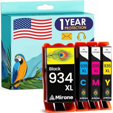 Imagem de Mirone Cartuchos de tinta compatíveis de substituição para HP 934 e 935 Pacote combo para impressoras HP 934xl 935 Combo Pack XL Officejet Pro 6830 4