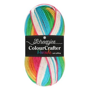 Imagem de Scheepjes Fio Color Crafter Parade 100 g - 610 Arco-íris Clássico - Acrílico Premium, Cores Vibrantes para Tricô e Crochê
