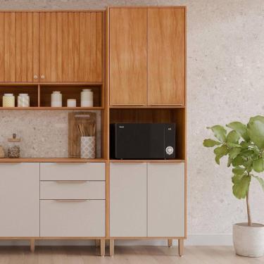 Imagem de Torre Quente 4 Portas 1 Nicho para Forno ou Microondas Divina Cinamomo/Off White