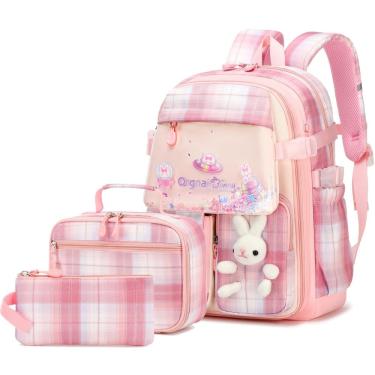 Imagem de Mochila Gazigo Girls com lancheira para escola primária rosa