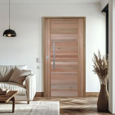 Imagem de Porta Pivotante Eucalipto Batente Misto 14 Puxador Barra Chata 80 110cm X 210cm Direito 3B