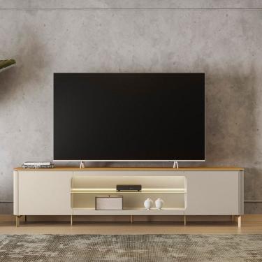 Imagem de Rack para TV 84 Polegadas com LED Santorini TAUARI/OFF WHITE FOSCO