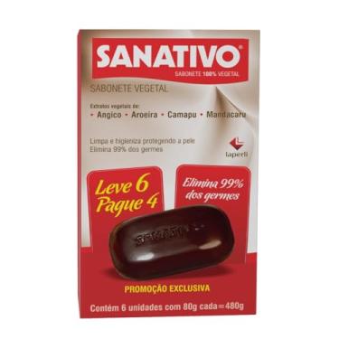 Imagem de Sabonete Vegetal, Sanativo, Elimina 99% dos Germes, Contém 6 Unidades