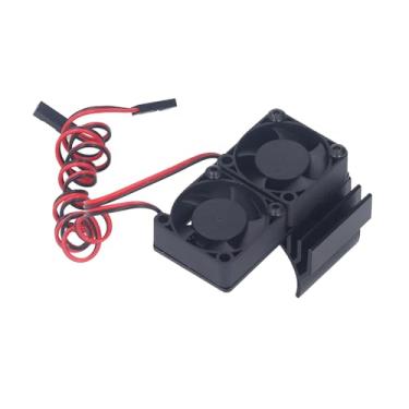 Imagem de Fã de Resfriamento Conjunto para Barra 4x4 Vxl 1/10 RC CAR Com Dissipador de Calor de Liga de Alumínio, Ventilador de Radiador do Motor de Alta Velocidade para, Rustler, (Preto)