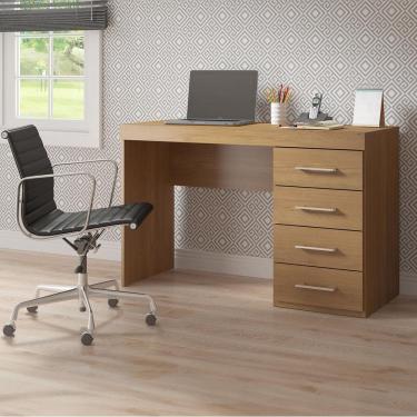Imagem de Mesa de Escritório Escrivaninha com 4 Gavetas 120x75cm Carvalho