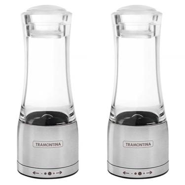 Imagem de Moedor Aço Inox Acrílico Tramontina para Sal e Pimenta 2 Unidades 61653000X2