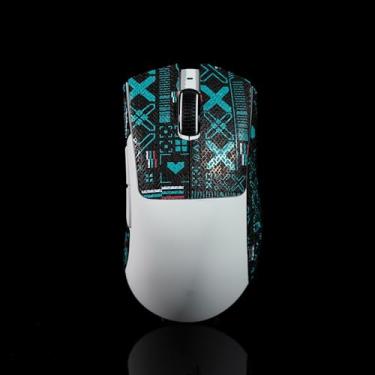 Imagem de Fita adesiva BTL Mouse para Razer Deathadder V3 Pro Professional Antiderrapante Resistente ao Suor Printsteam Preto Azul 0,5 mm