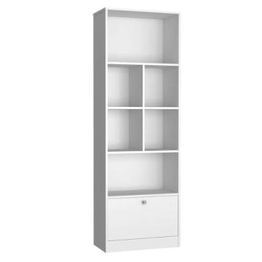 Imagem de Estante Livreiro Bali com 1 Porta e 6 Nichos - Branco