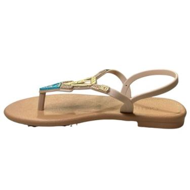 Imagem de Sandália Feminina Efeito Boradado Artesanal de Miçanga Grendha (Bege, BR, Adulto, Numérico, 38)
