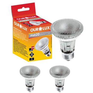 Imagem de 2 Lâmpadas Halógenas Ourolux PAR20 50W 220V E27 Luz Quente 2800K Amare