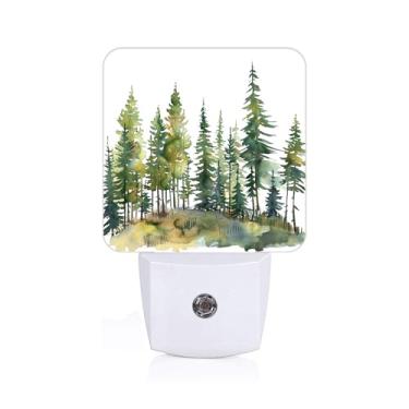 Imagem de FSHVQKD Luz Noturna De Floresta Em Aquarela, Conecte Na Decoração Parede Para Escada, Corredor, Cozinha, Com Sensor Do Anoitecer Ao Amanhecer, Presentes Quartos Meninos/Meninas/Mulheres/Homens