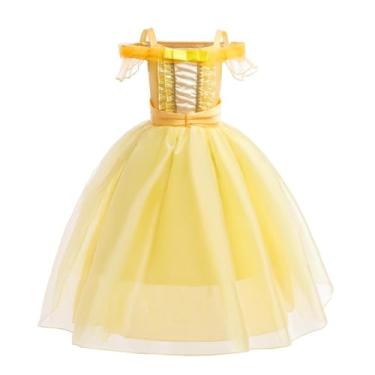 Imagem de Dressy Daisy Fantasia infantil de princesa para meninas, fantasia de festa de aniversário de Halloween, tamanho 2 a 3 anos, amarelo