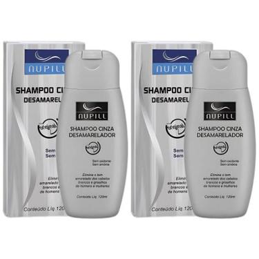 Imagem de Kit 2 Shampoo Cinza Nupill Desamarelador Cabelo Profissional Sem Amoni