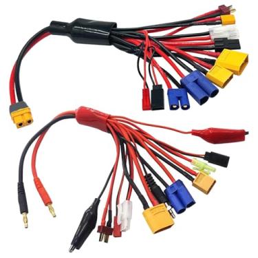 Imagem de 10 in 1 4mm Banana Plug RC Lipo Battery Multi Charger Adapter Lead Cable and 10 in 1 Octopus Convert Cable to XT60H Plug Lead Cable for TRX, T-Plug, Tamiya,Futaba, JST, XT90,XT60,XT30,EC3,EC5