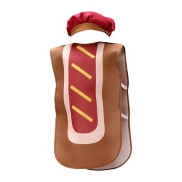 Imagem de kowaku Fantasia de cachorro-quente para crianças, roupa para vestir, fantasia de cachorro-quente, comida, cosplay, meninos e meninas, Xl