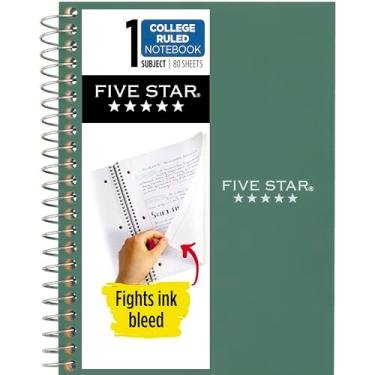 Imagem de Five Star Caderno pessoal, pautado universitário, 17,78 cm x 12,32 cm, 80 folhas, alga marinha (450048CH1-ECM)