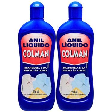Imagem de KIT 02 ANIL LIQUIDO COLMAN 200ml BRANQUEIA E DÁ BRILHO AS CORES - Reck