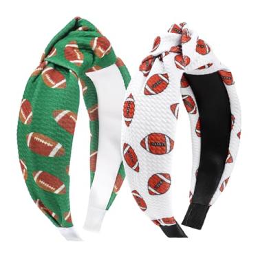 Imagem de Lanmerry Bandanas de futebol para meninas, acessórios de cabelo para festas de futebol, mulheres, nó moderno, rúgbi, tiara Big Bowl Super Bowl, roupas femininas