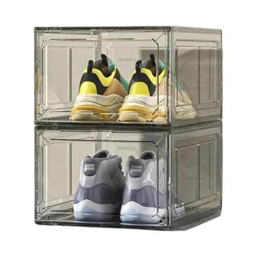 Imagem de Conjunto De Organizadores De Sapatos Empilháveis De Plástico Transpare