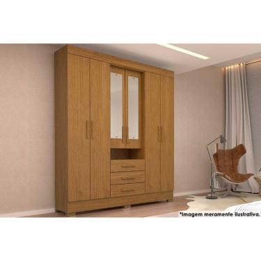 Imagem de Guarda Roupa 6 Portas (2 c/ Espelho) e 3 Gavetas Débora Cinamomo - ACP