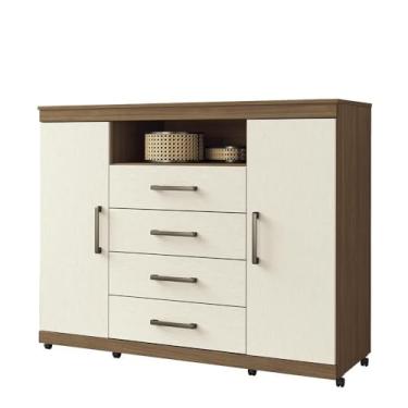 Imagem de Cômoda 4 Gavetas 2 Portas com Rodízios Havana Master Santos Andirá