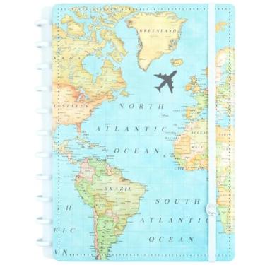 Imagem de Caderno Inteligente By Gocase Mapa Mundi Azul Medio