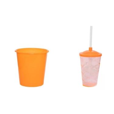Imagem de 35 Kit Cineminha Balde 1lt + Copo Twister 400ml (Laranja)